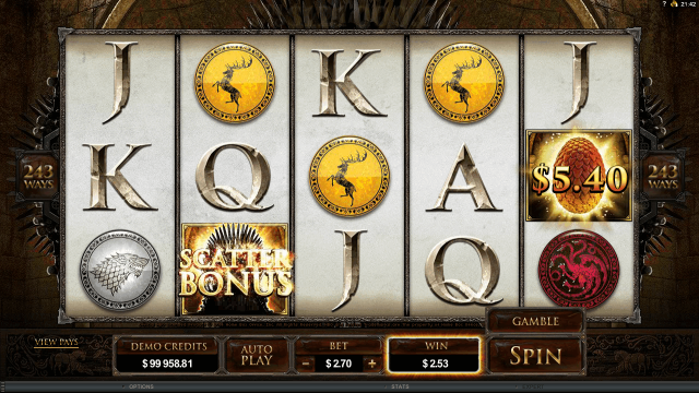 Игровой интерфейс Game Of Thrones 5